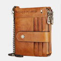RFID Anti - Theft Large Capacity Genuine Leather Wallet with Chain – Secure & Stylish
