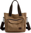 Women's multi-pocket canvas work tote bag