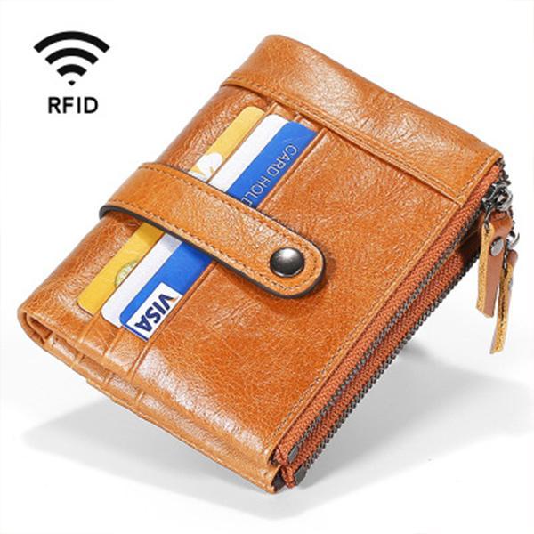 Men's RFID anti-theft retro leather wallet