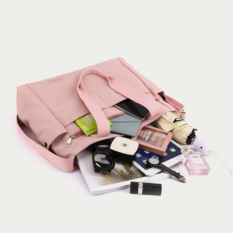 Women's minimalistic large nylon tote bag