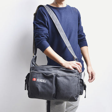 Men's vintage canvas messenger crossbody bag