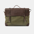Messenger Bag for Men – Canvas Vintage Crossbody Handbag with Crazy Horse Leather, Casual Business Document Bag