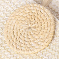 Women’s Straw Backpack – Summer Beach Woven Drawstring Handbag