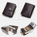 RFID GenuineLeather Multi - Card Buckle Wallet
