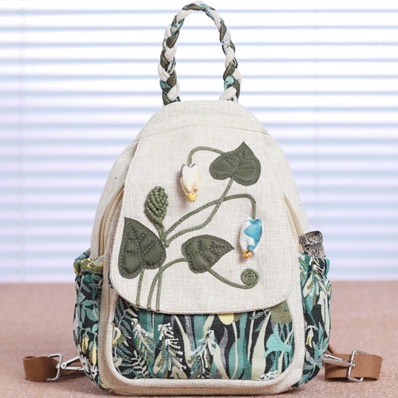 Multifunctional Large Capacity Floral Printed Canvas Backpack | Stylish & Practical for Travel, School, and Daily Use
