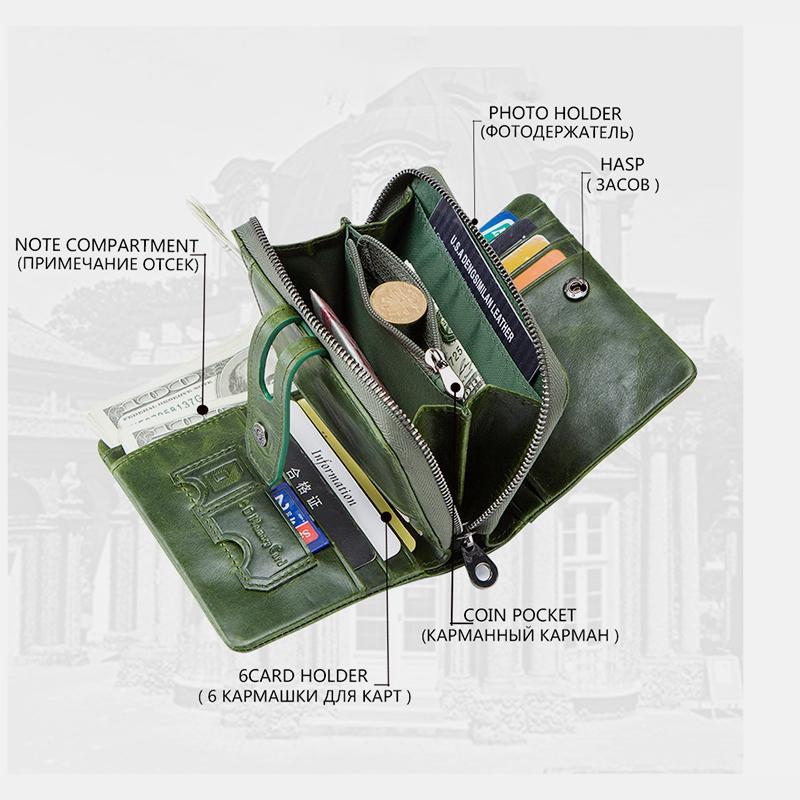 Women's genuine leather RFID anti-theft wallet