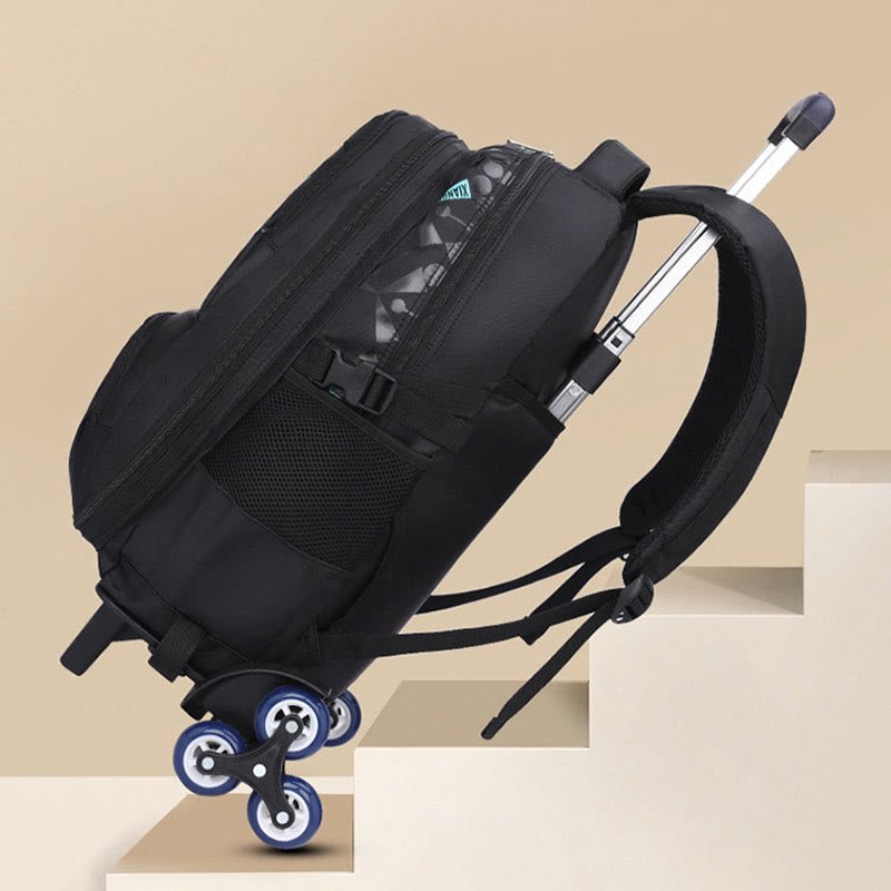 Rolling Wheels Backpack for Teens & Students – Multifunctional Travel Bookbag with Adjustable Straps