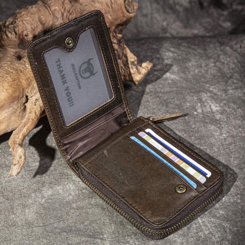 RFID Antimagnetic Vintage Genuine Leather Wallet