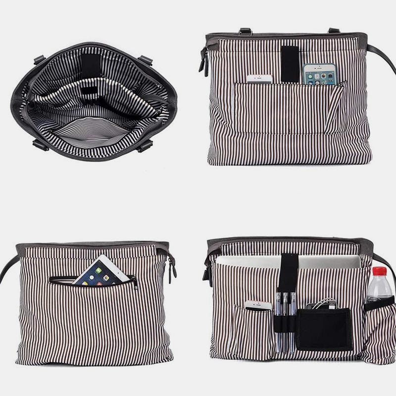 Women's large capacity canvas laptop tote bag