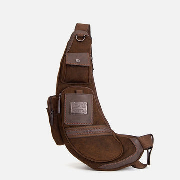 Men's large canvas chest sling bag