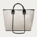 Crossbody Canvas Tote for Women – Chain Strap Bucket Bag