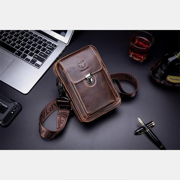 Genuine Leather Multifunctional Waist & Messenger Bag for Men – Versatile Crossbody & Shoulder Bag