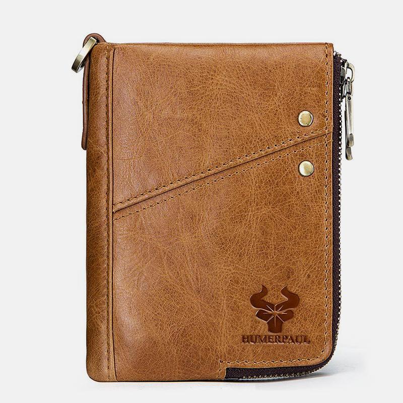 RFID Anti - theft Genuine Leather Multi - slot Bifold Wallet for Men - Stylish Business Wallet