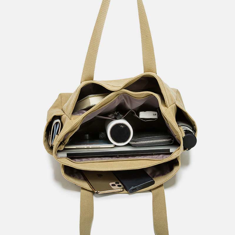 Ampia Borsa di Tela Unisex per Tutti i Giorni