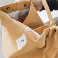 Corduroy Tote Bag for Women – Large Capacity School Shoulder Bag with Magnetic Closure