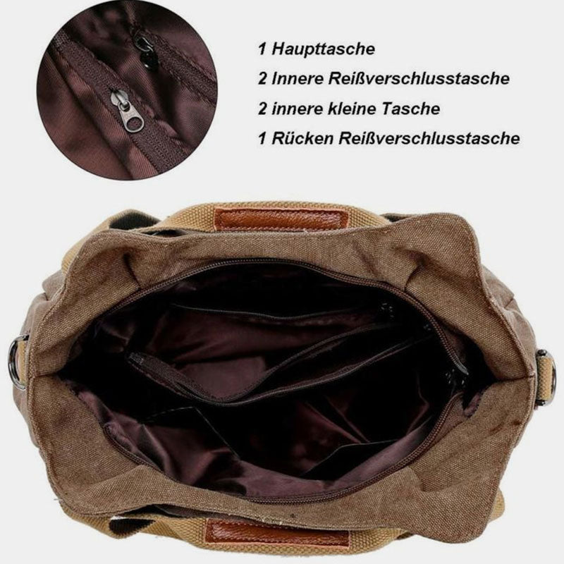 Large capacity canvas messenger shoulder bag