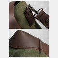 Messenger Bag for Men – Canvas Vintage Crossbody Handbag with Crazy Horse Leather, Casual Business Document Bag