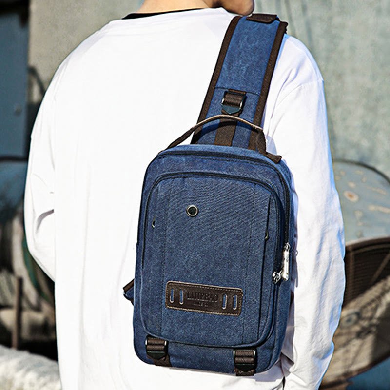 Men's Retro Sling Bag – Outdoor Casual Crossbody Chest Bag for Travel & Sport