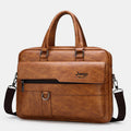 Men's lightweight PU leather messenger bag