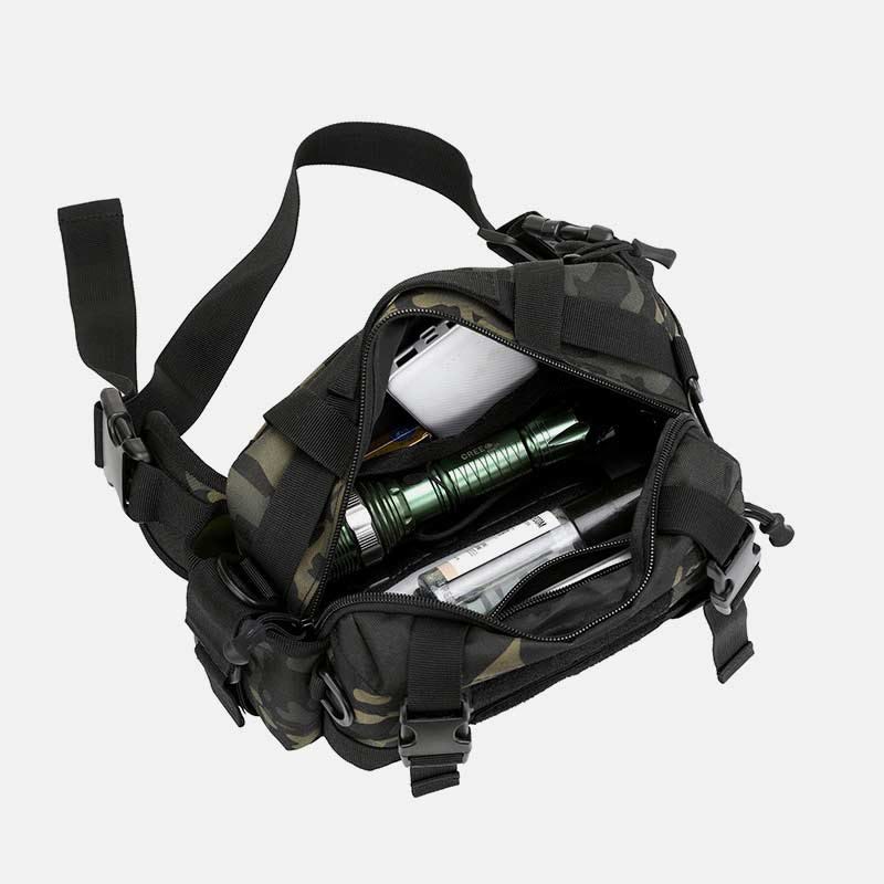 Large camo tactical nylon crossbody waist bag