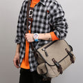 Canvas Messenger Bag for Men | Vintage Crossbody Laptop Briefcase