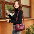 Women’s Soft Leather Double Compartment Crossbody Bag – Stylish & Practical Shoulder Bag