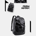 3D Skull Punk Rivet Leather Backpack | Waterproof Embossed Ghost Head Knapsack