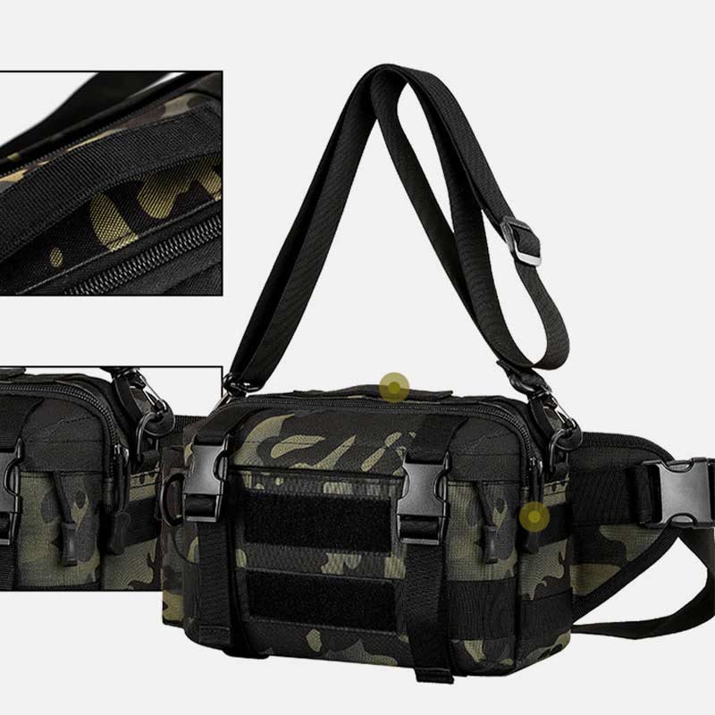 Large Camo Tactical Bag for Sports | Nylon Crossbody Bag Waist Bag