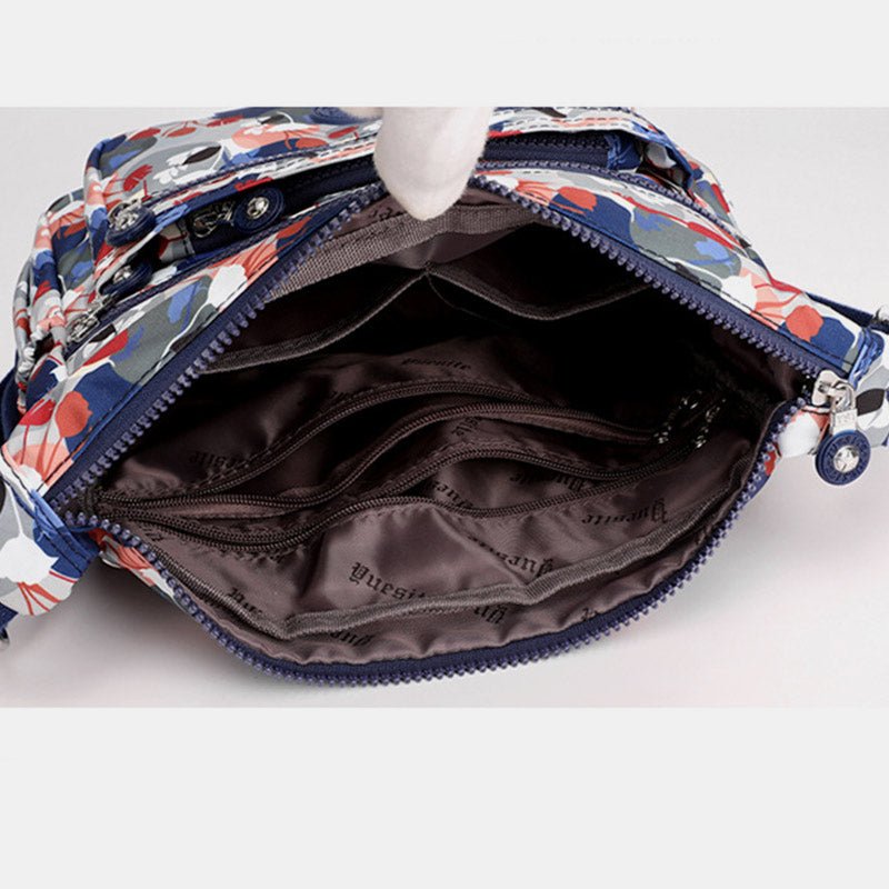 Large Capacity Waterproof Floral Crossbody Bag for Women – Stylish Shoulder Bag with Multiple Pockets