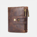 Multifunctional double zipper vintage wallet