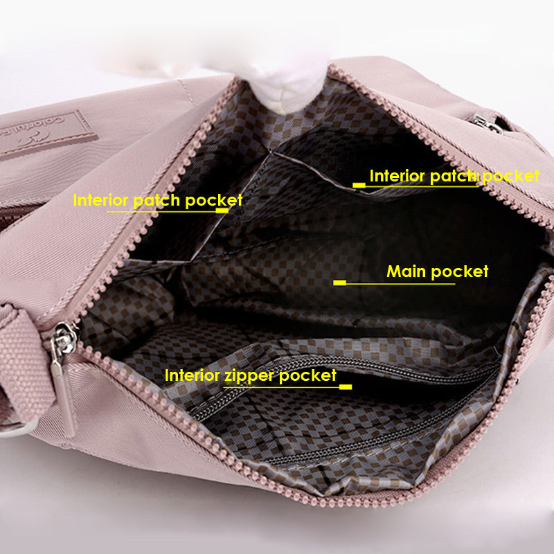 Women's multi-pocket lightweight waterproof crossbody bag