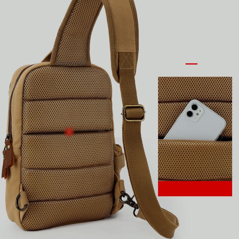Sling Bag for Men – Retro Canvas Crossbody Chest Bag, Lightweight & Versatile for Daily Use and Travel