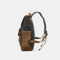 Vintage Canvas Backpack with Genuine Leather Accents – Casual Laptop Travel Rucksack for Men & Women