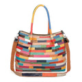Genuine Leather Multicolor Flower Boho Handbag – A Touch of Artistic Elegance