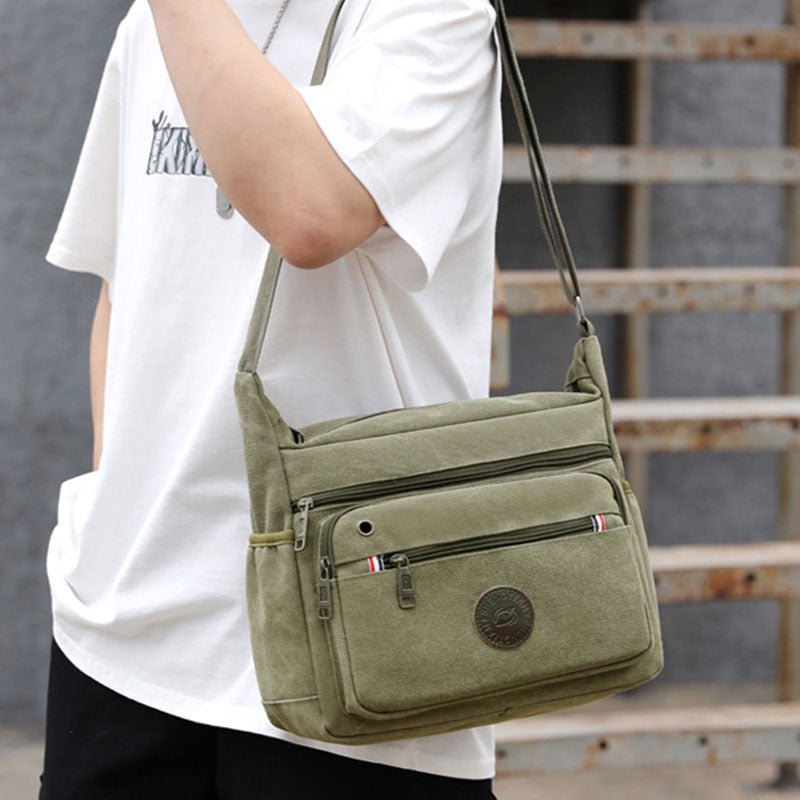 Vintage Canvas Messenger Bag – Large Capacity Shoulder Bag for Daily Use