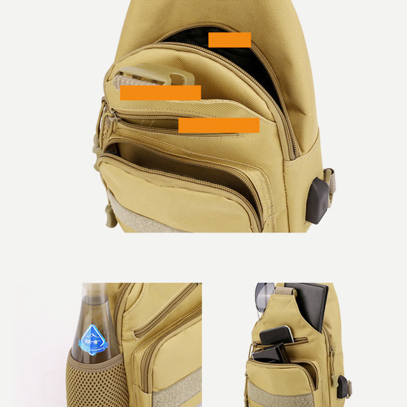 Men's canvas casual sports chest sling bag