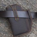 Vintage Leather Waist Phone Bag with Keychain | Outdoor Activity & Daily Use | Genuine Leather