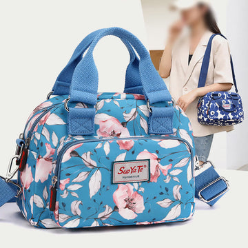 Women's colorful floral nylon crossbody bag