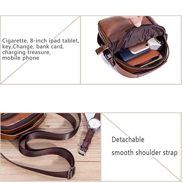 Genuine Leather Vintage Crossbody Bag for Men – Stylish Shoulder Bag