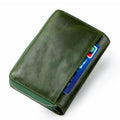 Genuine Leather Two Fold Multi - function Short Wallet