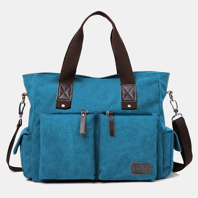 Casual Canvas Laptop Tote Bag for Men & Women – Work Handbag with Adjustable Strap
