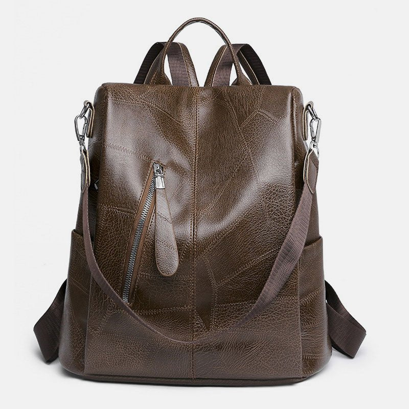 Women’s Leather Convertible Backpack Purse – Anti - Theft Travel Daypack & Shoulder Bag