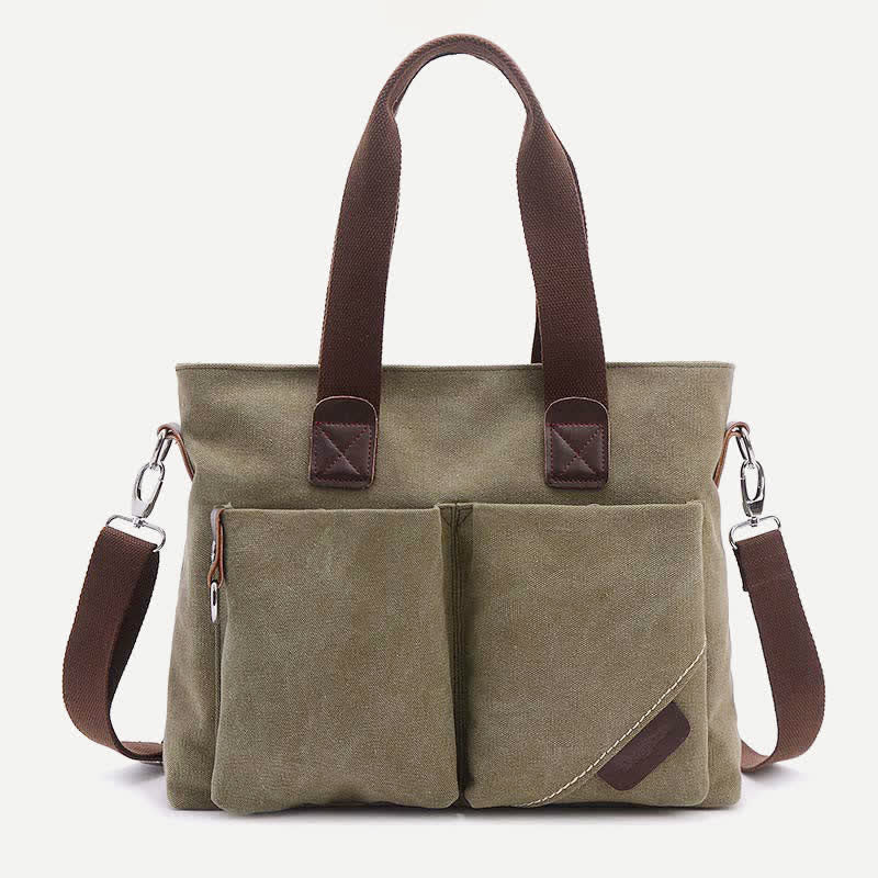 Unisex Canvas Shoulder Bag – Retro Casual Handbag & Work Tote