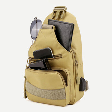 Men's canvas casual sports chest sling bag