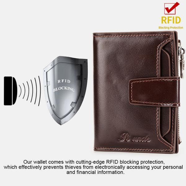 RFID Large Capacity Genuine Leather Multi - Card Wallet – Secure, Stylish, and Practical