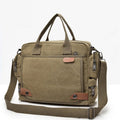 Men's canvas multi-pocket crossbody messenger bag