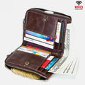 RFID Anti - theft Genuine Leather Multi - slot Bifold Wallet for Men - Stylish Business Wallet
