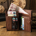 Premium Real Leather Large Capacity Vertical Wallet for Men – Slim, Durable & Stylish