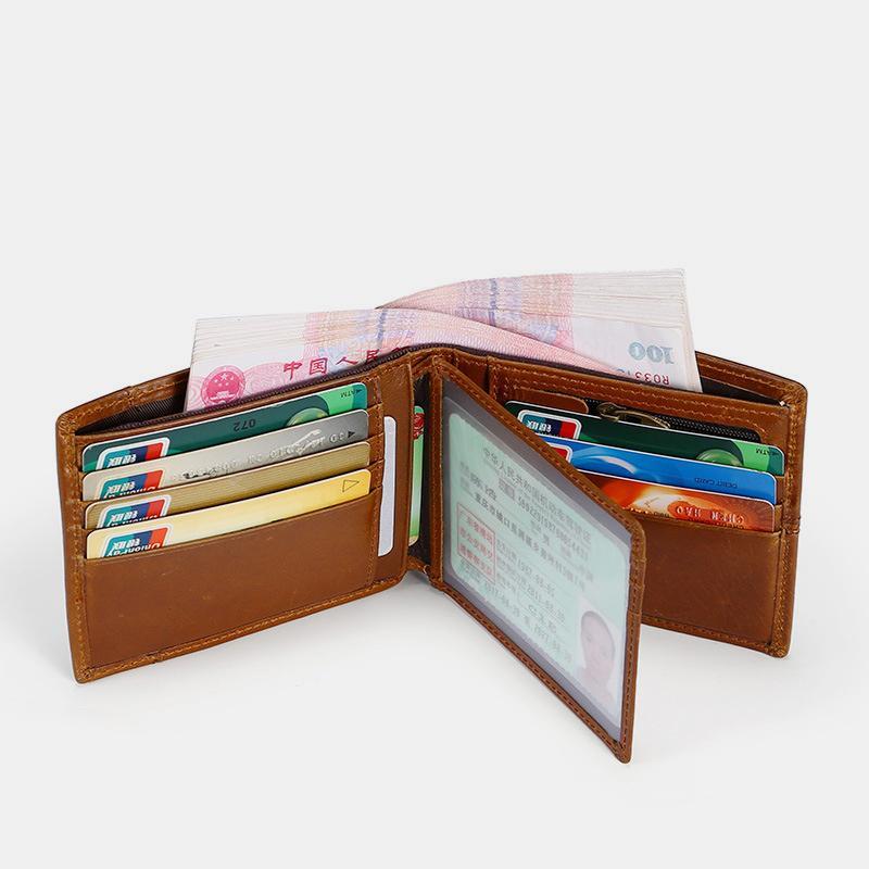 Retro RFID Multi - Slot Wallet – Leather, Stylish and Secure for Men