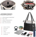 Women Laptop Tote Bag for Work – Lightweight Splice Canvas 15.6 Inch Handbag Purse